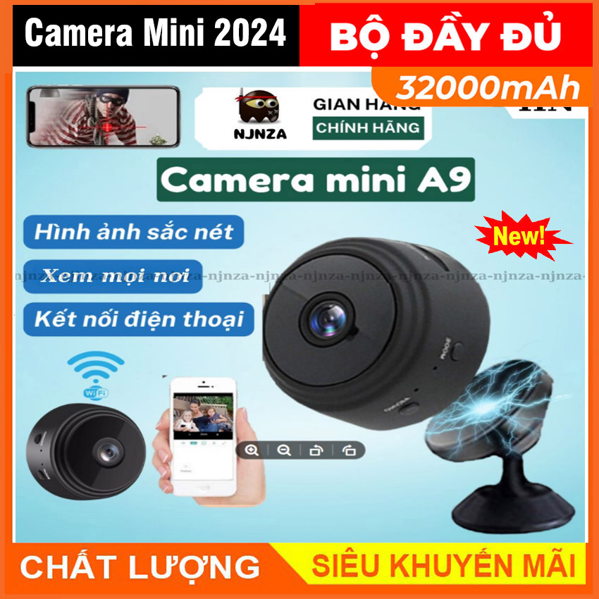 Camera Siêu Nhỏ  Camera Mini  Camera Mini Wifi A9 Full HD 1080PH - Ghi Hình Siêu Nét.Camera mini A9 giấu kín siêu nhỏ quan sát ban đêm HD.