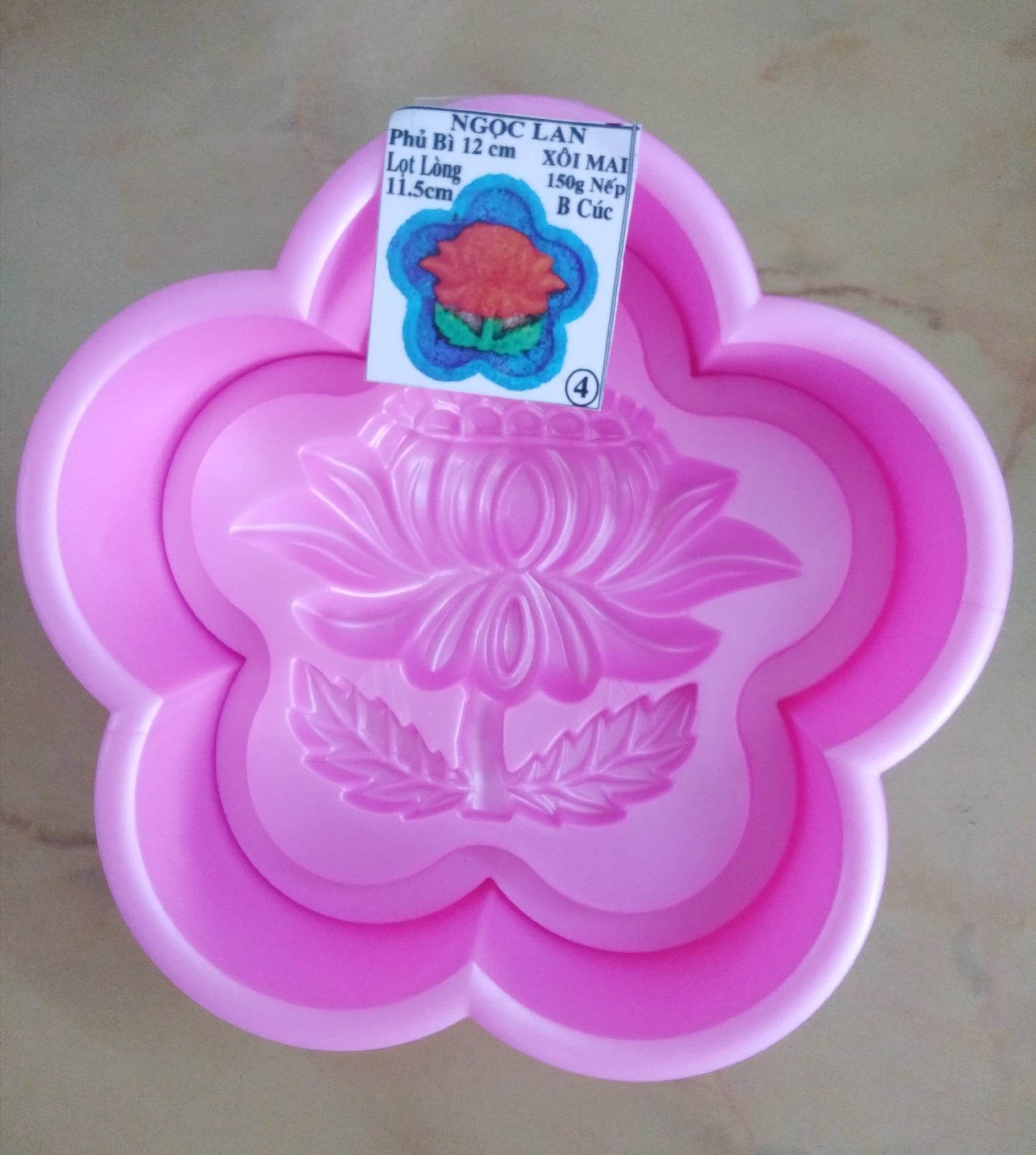Khuôn Xôi bông mai Hiệu ngọc Lan 12 cm hình hoa cúc hoa hồng hoa sen hoa ly cúc nhật hoan lan hoa ma