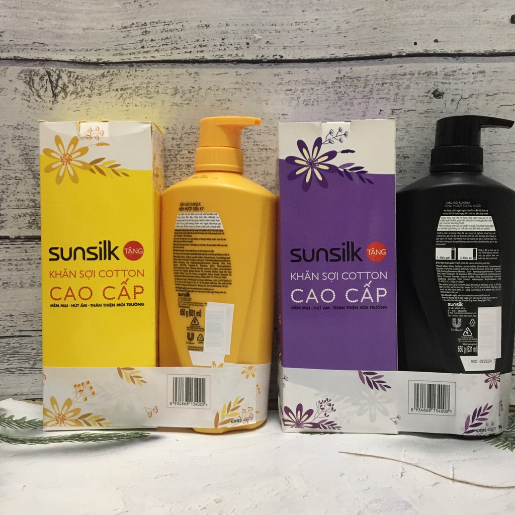 Dầu Gội Đầu Sunsilk Chai 650Ml - Tặng Khăn Sợi Cotton Cao Cấp