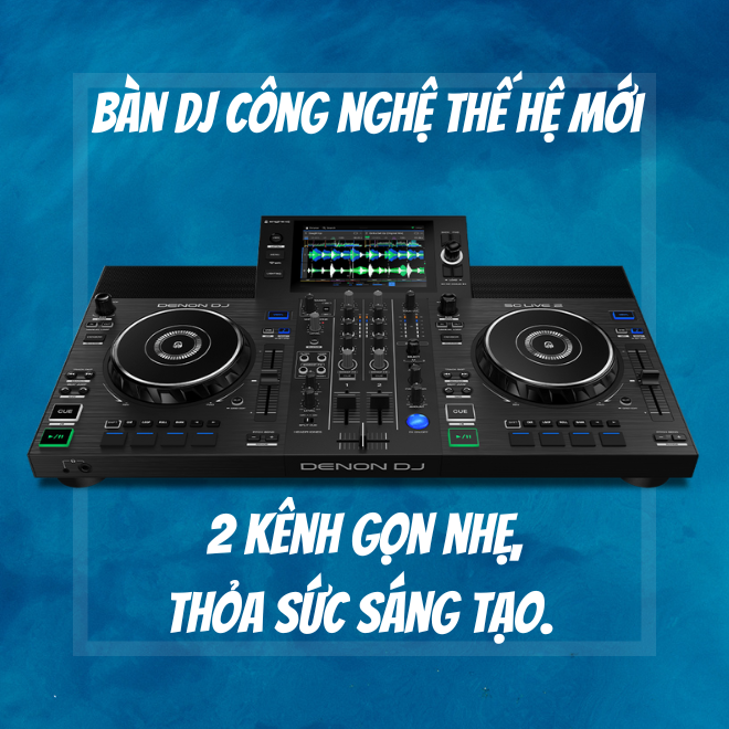 Denon DJ SC Live 2 - Bàn DJ Độc Lập 2 Kênh Tích Hợp Loa