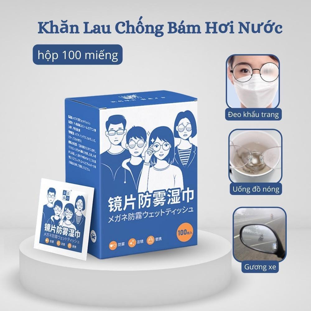 Khăn lau kính Lens anti fogging wipes/chống bám hơi nước mờ sương sạch bụi bẩn vân tay Công nghệ Nan