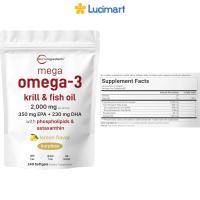 Viên uống dầu nhuyễn thể Krill Oil 2000mg Micro Ingredients [Hàng Mỹ]