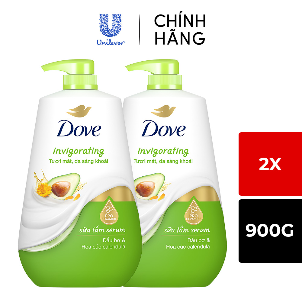 (Livestream) - Combo 2 Sữa tắm dưỡng thể Dove chăm da mềm mịn tức thì với dưỡng chất lợi khuẩn da 90