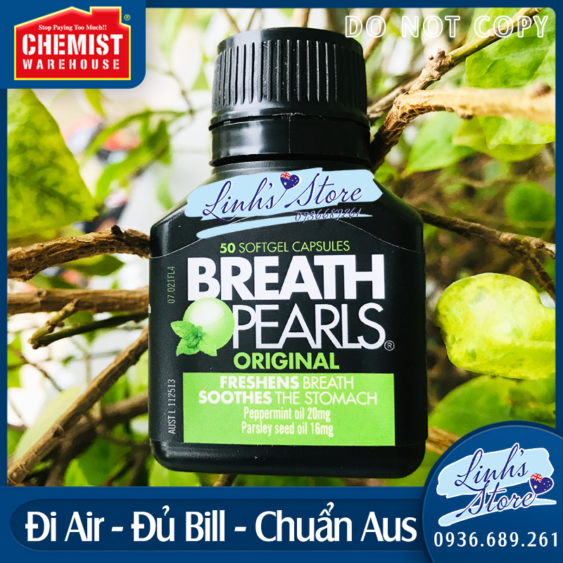 Exp:04/2024 - Mẫu Mới - Thơm Miệng Breath Pearls 50 Viên ? Chemist Warehouse - Úc