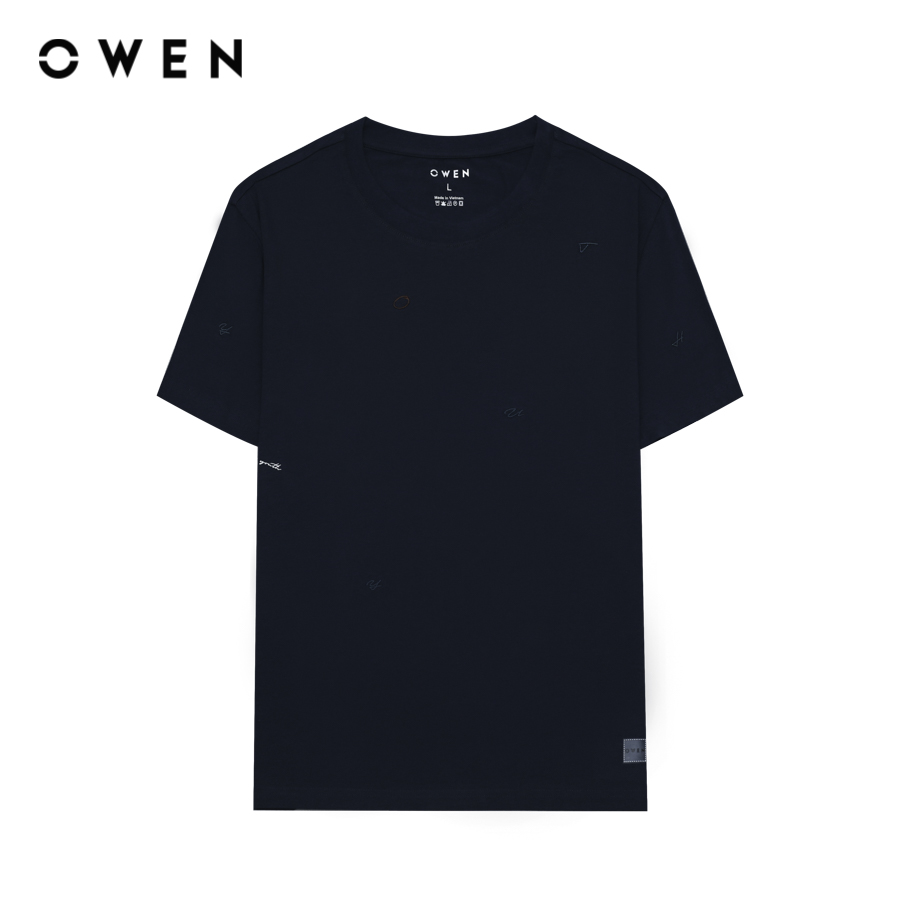 OWEN - Áo Tshirt ngắn tay Body Fit TSN233249 màu Xanh đen  chất liệu Modal