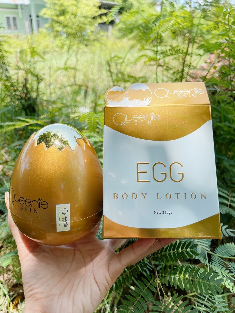 Kem body Trứng Gà vàng EGG Body 250gr - Tặng kèm Serum huyết thanh kích trắng Chính hãng Queenie Skin - Kem Body Trứng gà