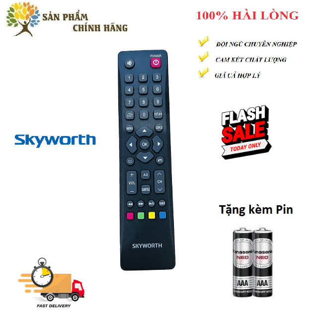 Remote Điều khiển tivi Skyworth LED/LCD/Smart TV- Hàng mới chính hãng Skyworth 100% Tặng kèm Pin!!!