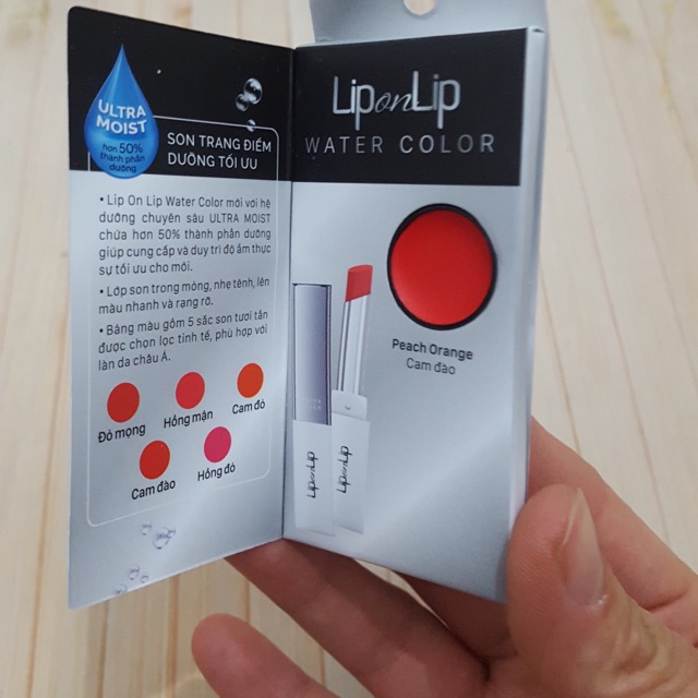 Combo 2 Mẫu Thử Son Lip On Lip Water Color 05G Màu Cam Đào