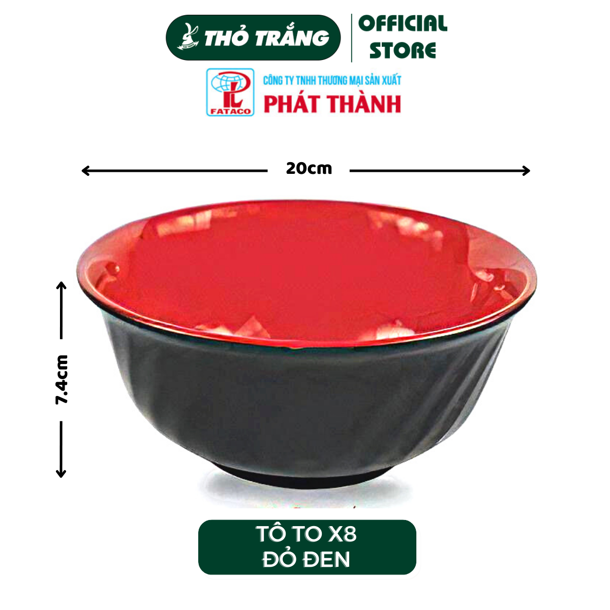 Tô Đỏ Đen nhựa Melamine cao cấp Fataco Việt Nam nhiều size