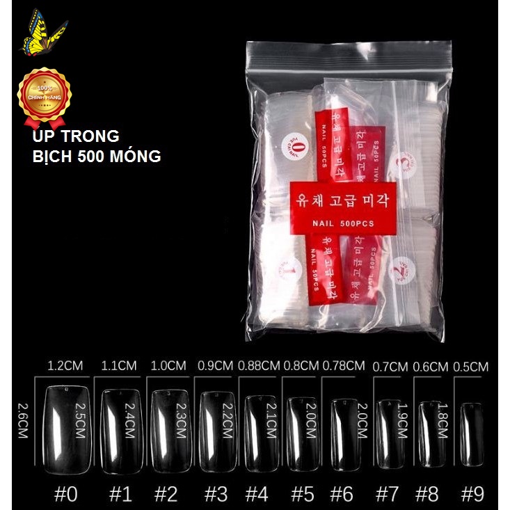 Móng úp móng nối tay bịch 500 móng