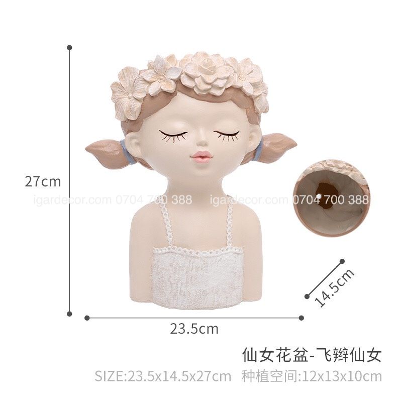 Lọ cắm hoa cô gái - Bình hoa cô gái - Chậu trồng cây rất đẹp hàng cao cấp nhập khẩu