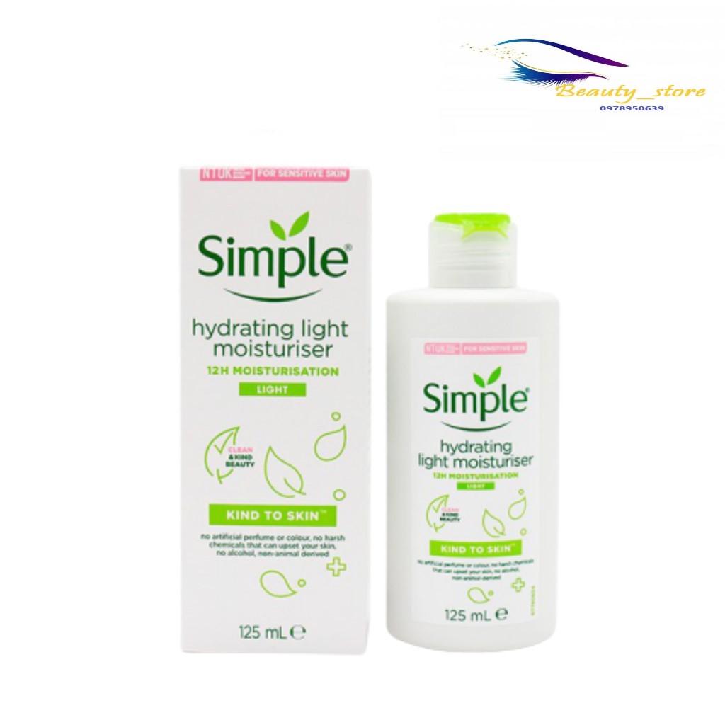 Kem Dưỡng Ẩm Simple Kind To Skin Hydrating Light Moisturiser Cho Da Dầu