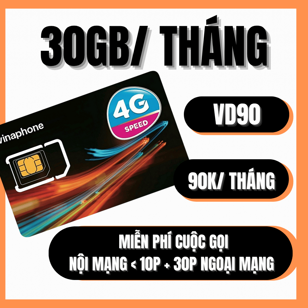 Sim Vinaphone 4G 5G Sẵn Mạng Tốc Độ Cao Gọi Nội Mạng Không Giới Han Giá Gói Cước Rẻ VD90 BIG120 D169G | FREESHIP - CHƯA KÍCH HOẠT