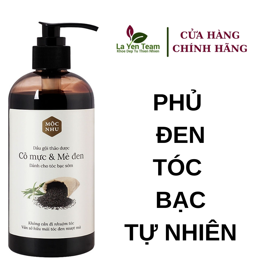 Dầu Gội Cỏ Mực Mè Đen Phủ Đen Tóc Bạc Mộc Nhu 300Ml