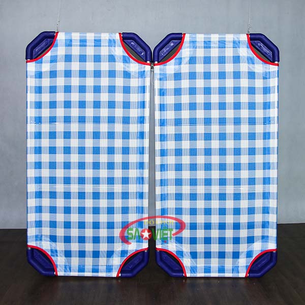Giường lưới cho bé mầm non caro xanh S011VIB