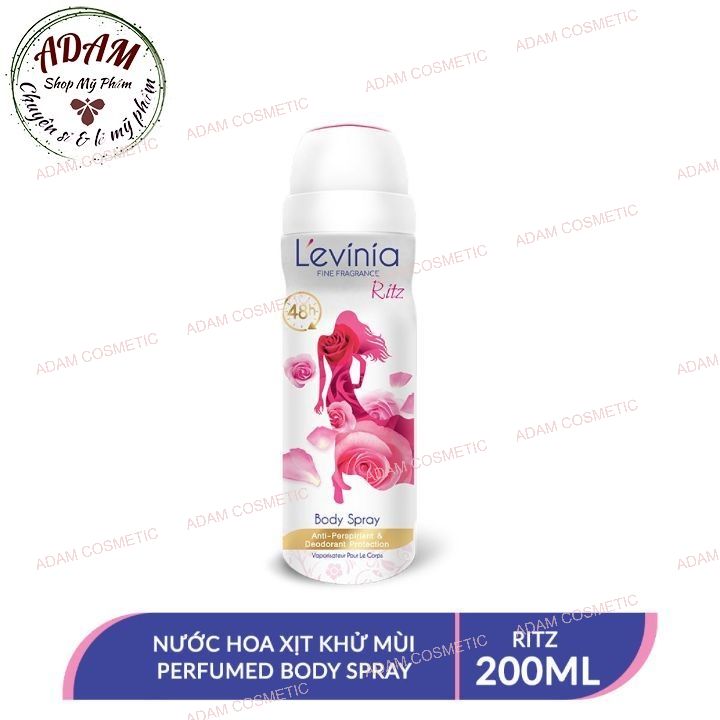 Xịt khử mùi toàn thân Levinia 200ml – Màu Hồng Ritz (Levinia)