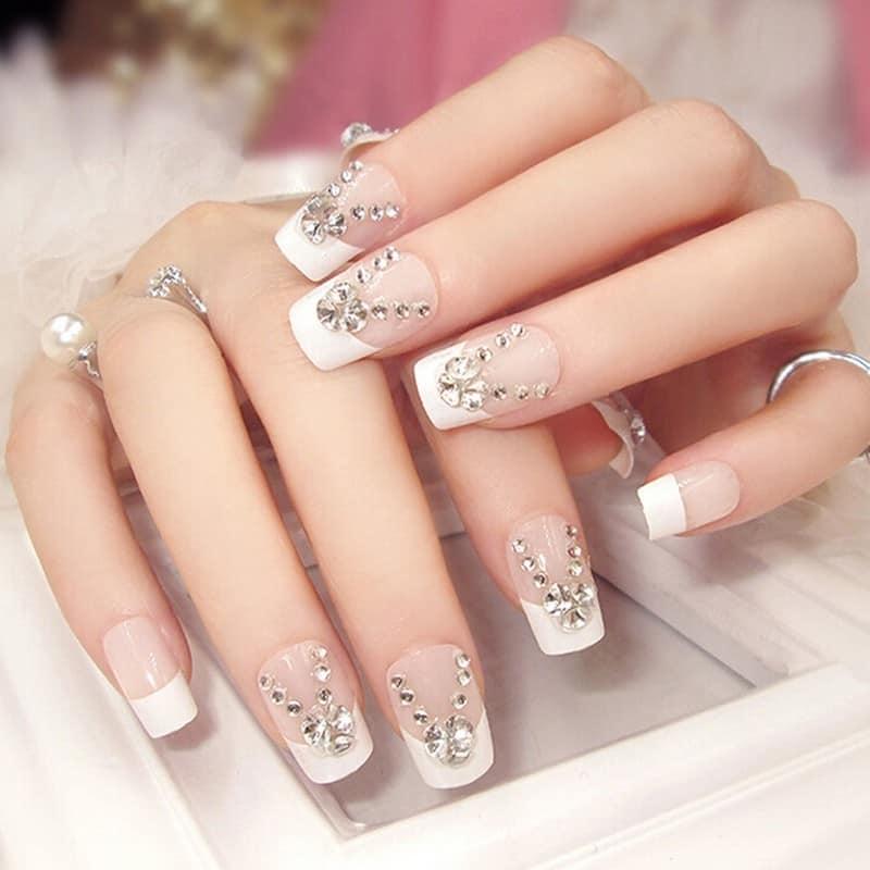 Hộp 24 Móng Tay Giả Nail Giả Móng Giả A70 (Tặng Keo Dán Móng Tay )