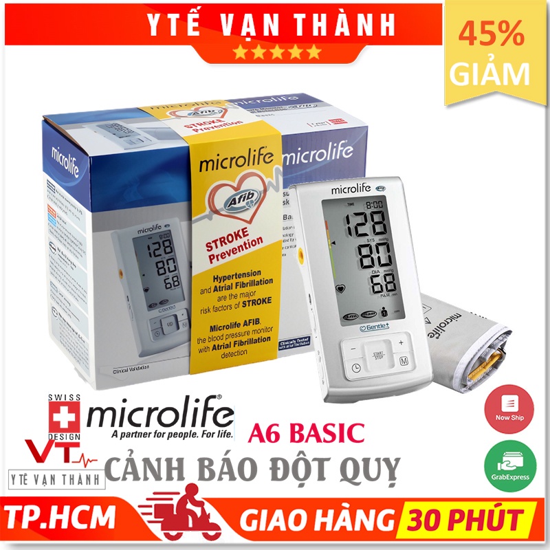 ✅ [CHÍNH HÃNG 100%] Máy Đo Huyết Áp Bắp Tay Microlife A6 Basic (CẢNH BÁO ĐỘT QUỴ) - VT0001 [ Y Tế Vạn Thành ]