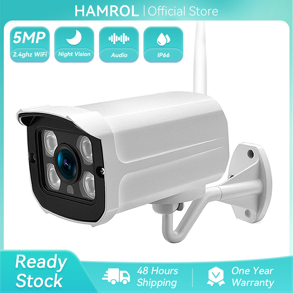 Hamrol 5MP iCsee Wireless IP Camera Audio Email Alert Outdoor 1080P WIFI Surveillance IR Night Visio
