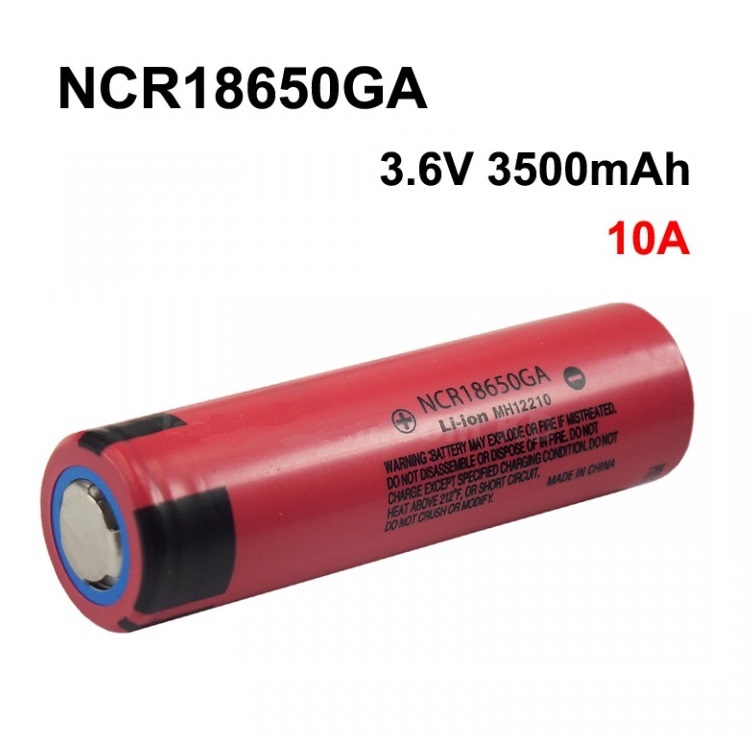 PIN PANASONIC NCR18650GA 3500mAh DÒNG XẢ 10A MỚI 100% (ĐẦU BẰNG) DÙNG CHO SẠC DỰ PHÒNG MICRO KARAOKE