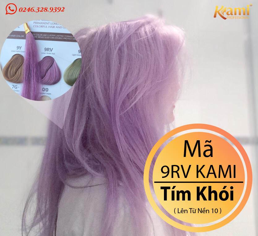 (Chính Hãng) Thuốc Nhuộm Tóc Màu Tím Khói (Khói Ánh Tím) 9Rv Kami 💖 Tặng Kèm 1 Chai Oxy Trợ Dưỡng 100Ml 💖