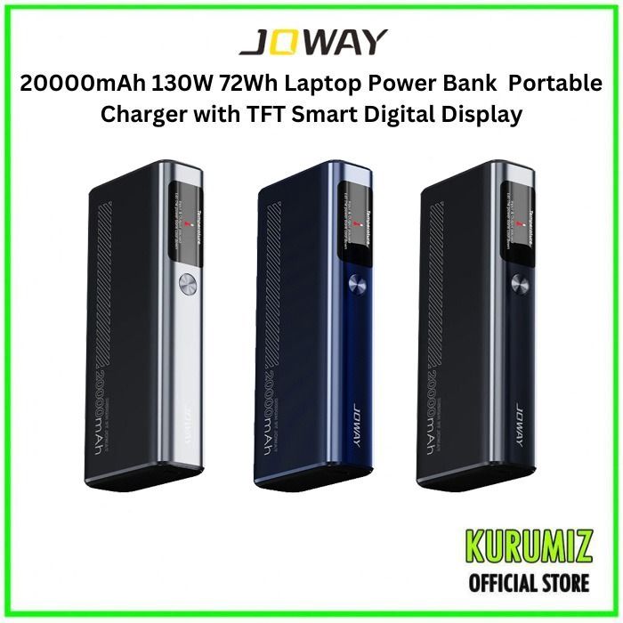 Pin dự phòng JOWAY JP323 20000mAh 130W Hợp kim nhôm Power Bank Màn hình TFT sạc cho điện thoại máy t
