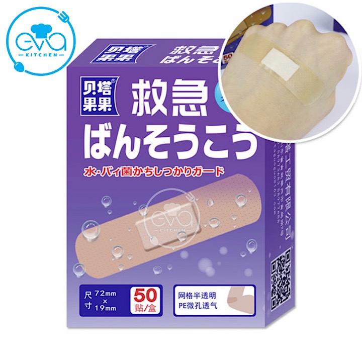 [HCM]Hộp 50 Miếng Băng Keo Cá Nhân Xuất Nhật Chống Nước