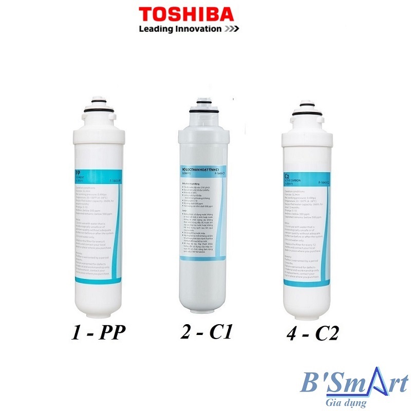 Bộ lỗi lọc PP C1 C2 máy lọc nước nóng lạnh RO Toshiba TWP-W1643SV(W) và RO AQUA AWP-M34RO