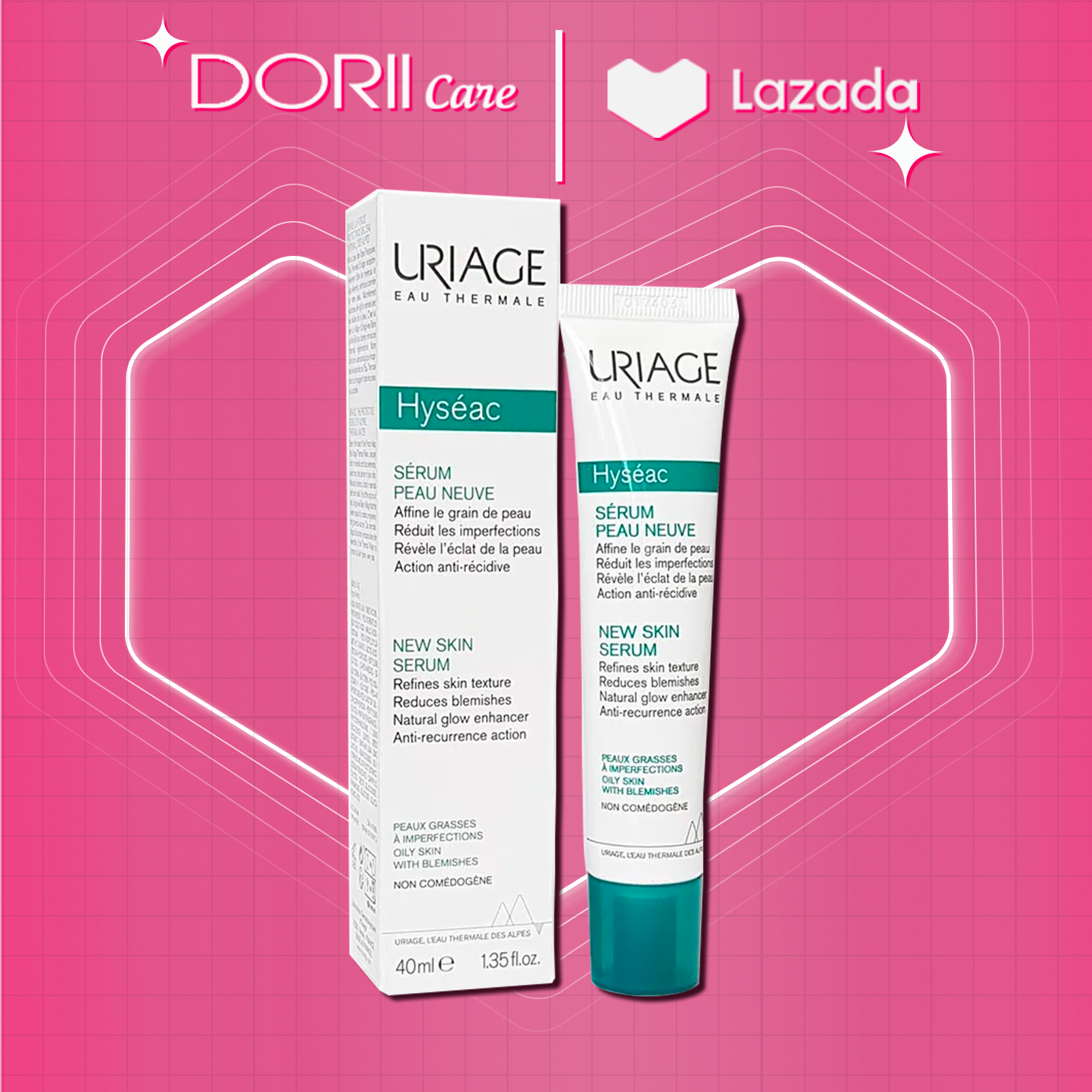 Serum giảm mụn và cải thiện da dầu mụn Uriage Hyséac Serum Peau Neuve 40ml