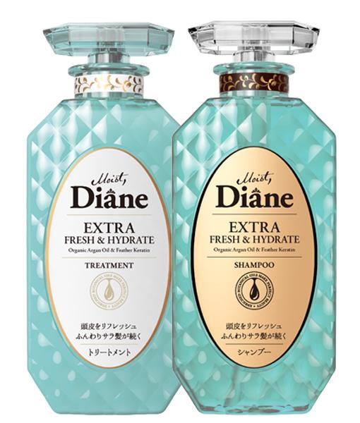 Cặp Dầu Gội Xả Moist Diane Extra Fresh & Hydrate Nhật Bản 450Ml