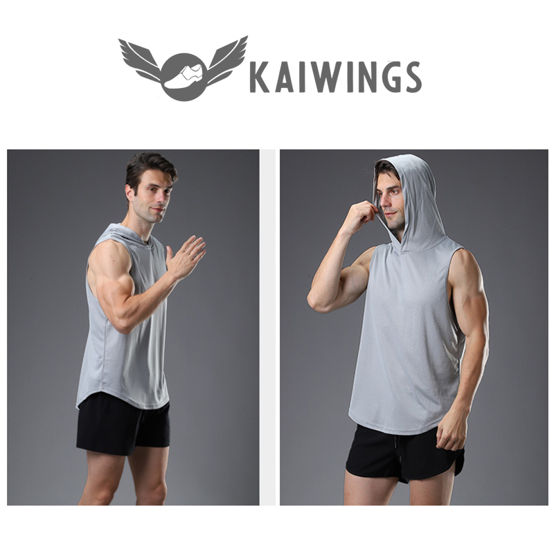 Áo ba lỗ nam tập gym áo sát nách nam có mũ chạy bộ KAIPLAYS Áo thun nam thể thao local brand cao cấp