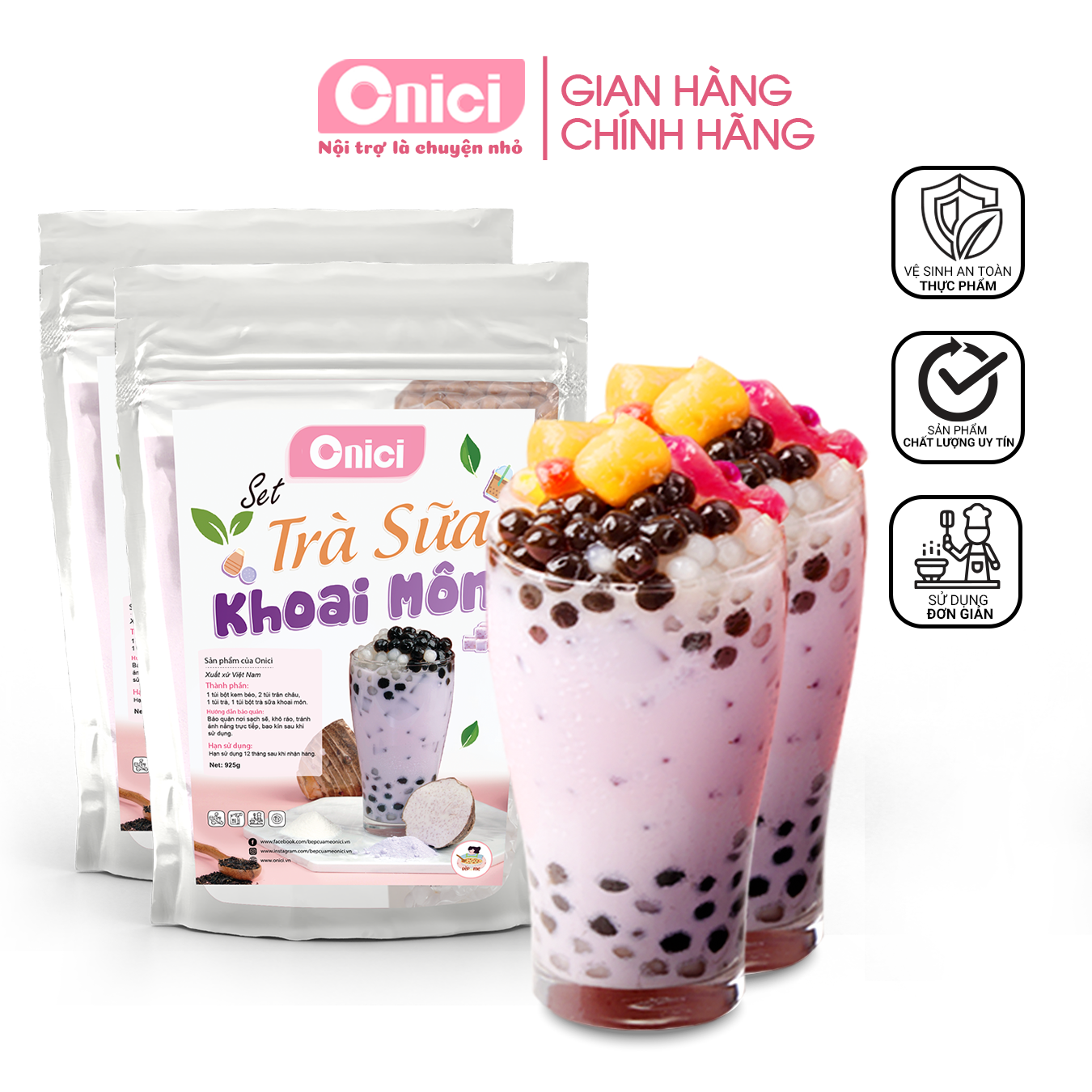 Set nguyên liệu trà sữa phúc long thái xanh thái đỏ trân châu giòn 3Q - set trà sữa lớn 30 - 35 ly B