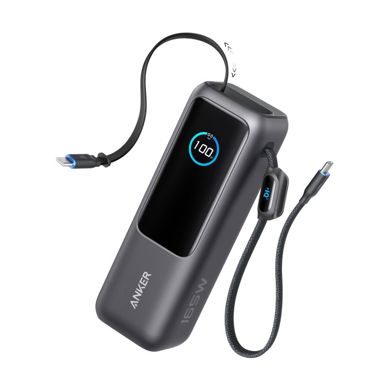 Chứng nhận CCC - Pin sạc dự phòng Anker Zolo A1695 25000mAh 165W 2 cáp USB-C rút gọn có màn hình cho iPhone 18 Pro/18 /Duo/17/16/15 Samsung MacBook