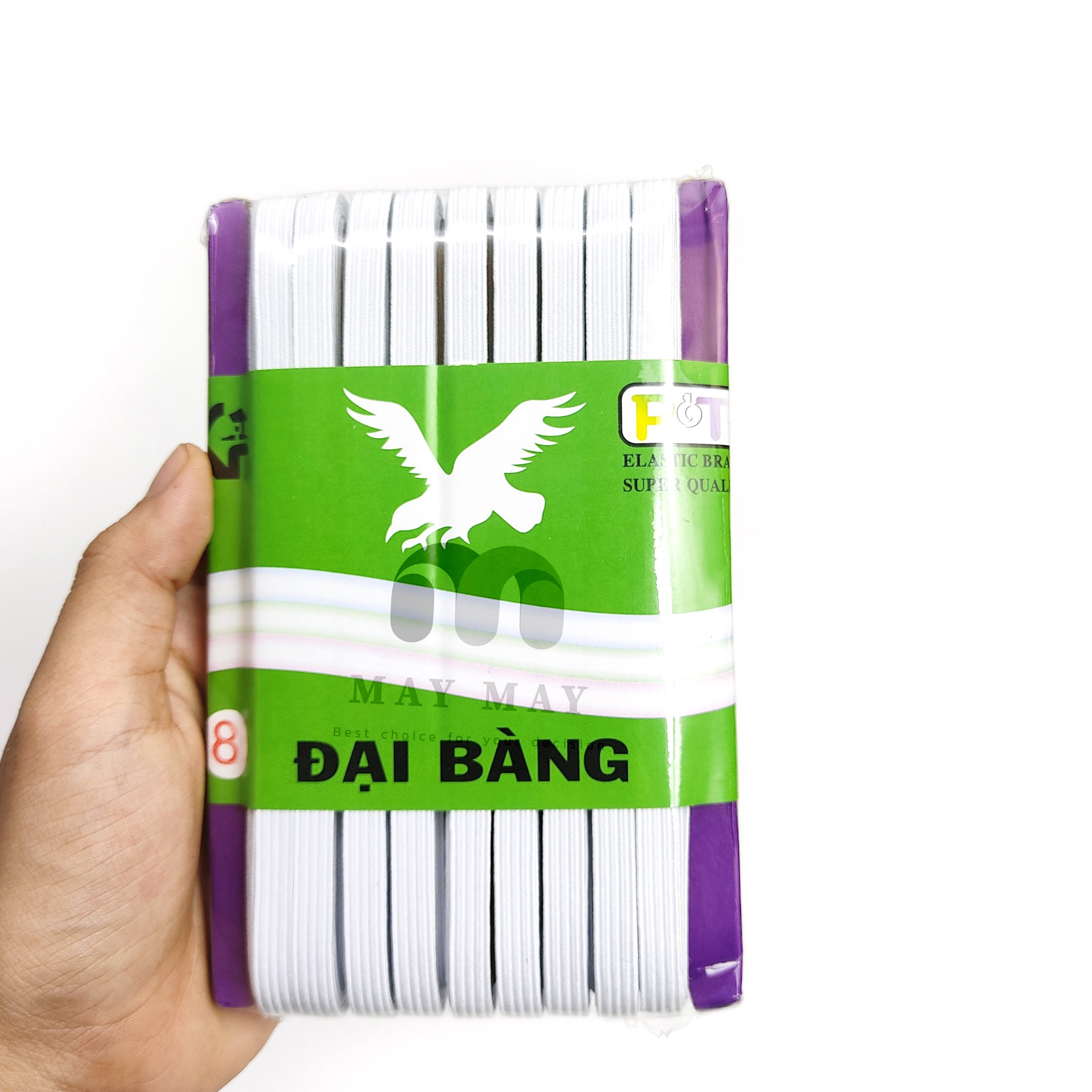 Thun / Chun dẹp đại bàng tím 1 vĩ 20m sử dụng làm chun quần áo