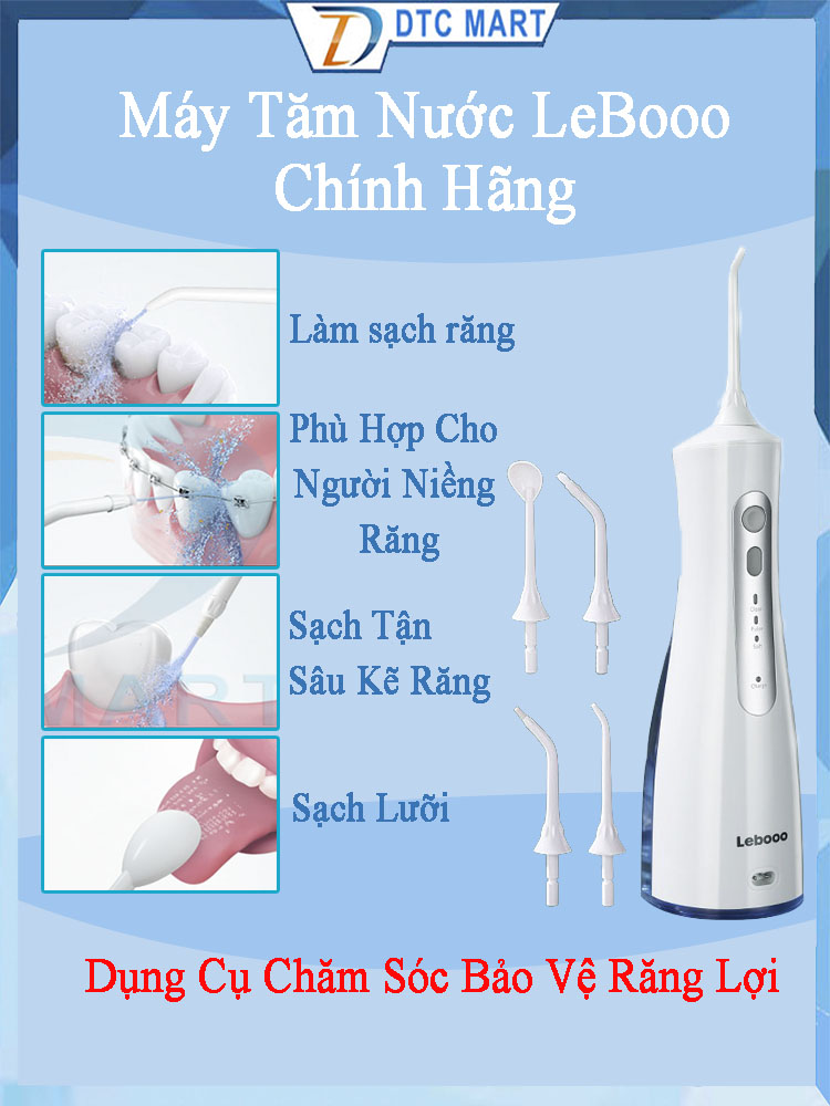 Máy Tăm Nước Du Lịch Cầm Tay Làm Sạch Răng Miệng Máy Tăm Nước Cầm Tay Lebooo Lbe0053 Chính Hãng - Huawei - Dung Tích 200Ml - Tặng Kèm Chỉ Nha Khoa - Giúp Bảo Vệ Răng Lợi Toàn Diện
