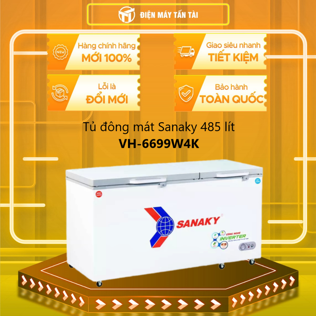 VH-6699W4K - Tủ đông mát Sanaky VH-6699W4K inverter 2 ngăn 485L - GIAO TOÀN QUỐC - FREESHIP HCM
