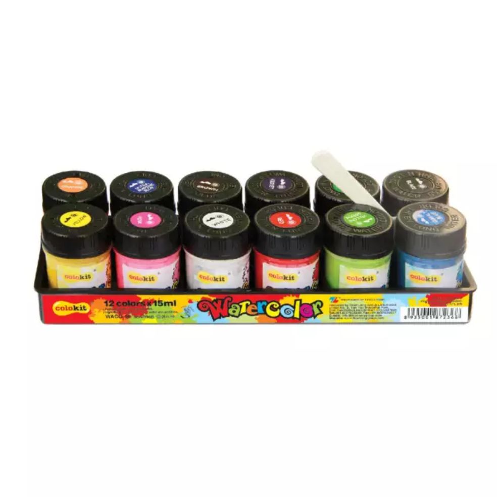 MÀU NƯỚC THIÊN LONG WACO-05 (VỈ 12 màu) dụng tích 15ml