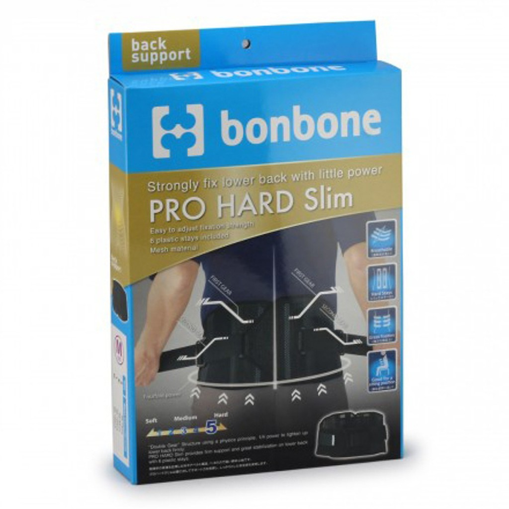 Đai lưng Pro Hard Slim Nhật Bản chất liệu đàn hồi nhẹ thoáng khí 6 thanh nhựa tổng hợp hỗ trợ nâng đỡ vùng lưng