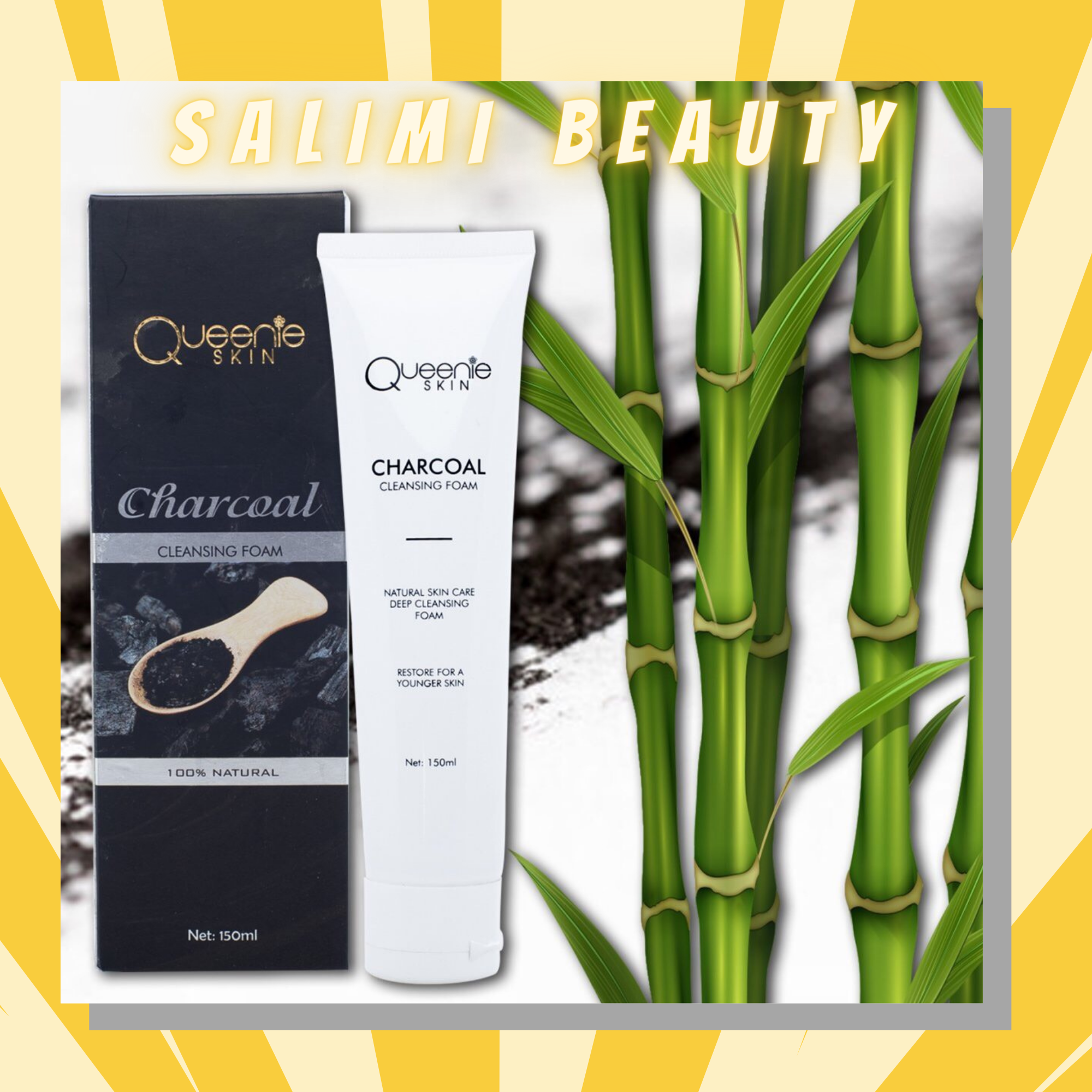 Sữa Rửa Mặt Than Hoạt Tính Queenie Skin - Thanh Lọc Da Giúp Da Luôn Tươi Trẻ Đánh Bay Mụn Đầu Đen Mụn Cám Cứng Đầu Ngăn Ngừa Mụn Quay Trở Lại – 150 ML - HÀNG CHÍNH HÃNG