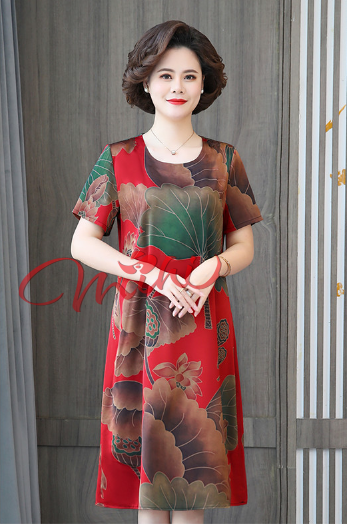 Váy trung niên nữ đẹp V15 - Đầm dự tiệc dạ hội kiểu thời trang cho mẹ cho bà - Shop trung niên cao c