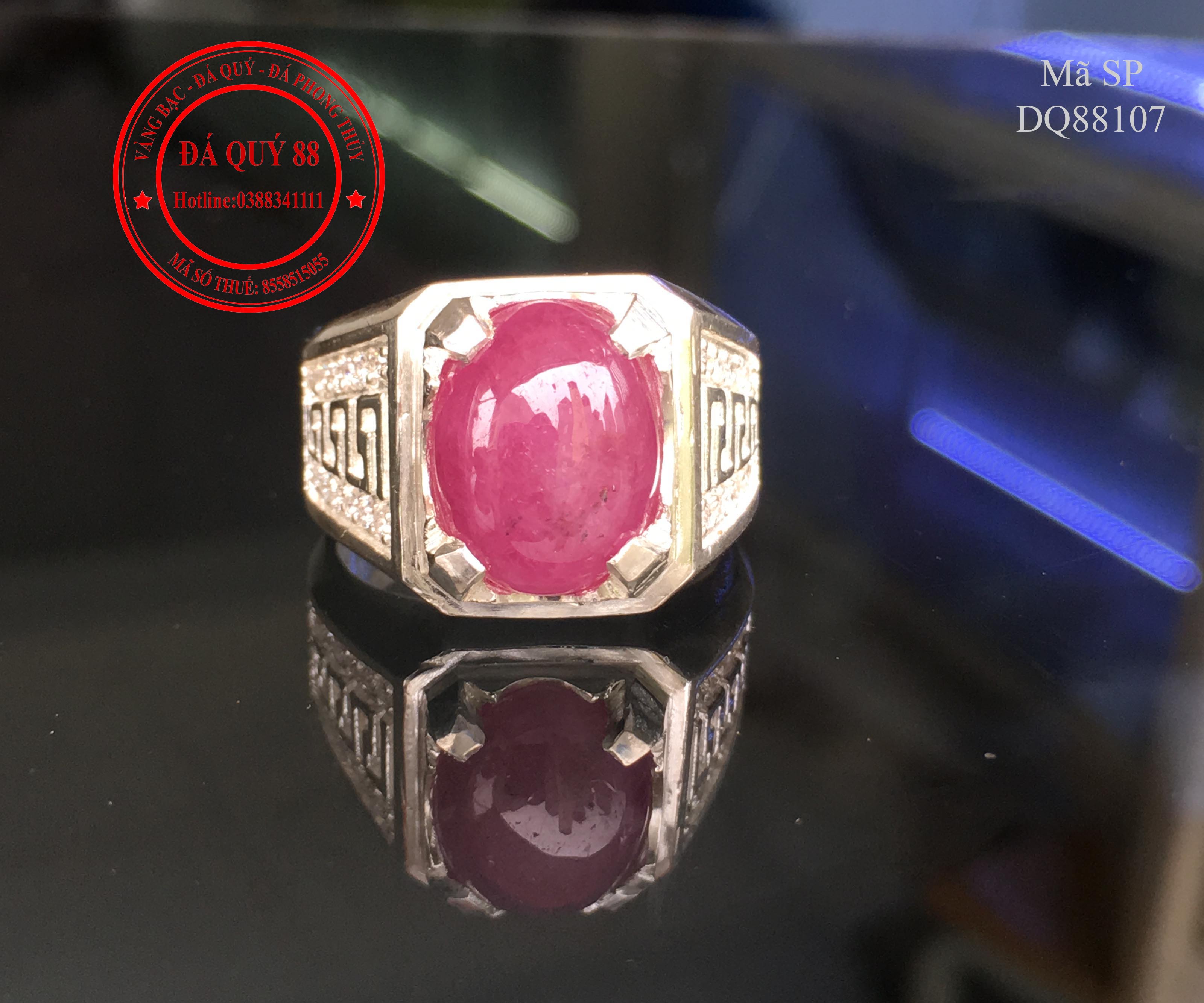 Nhẫn Bạc Nam Đá Ruby Tự Nhiên Yên Bái Đỏ Tươi Sang Trọng