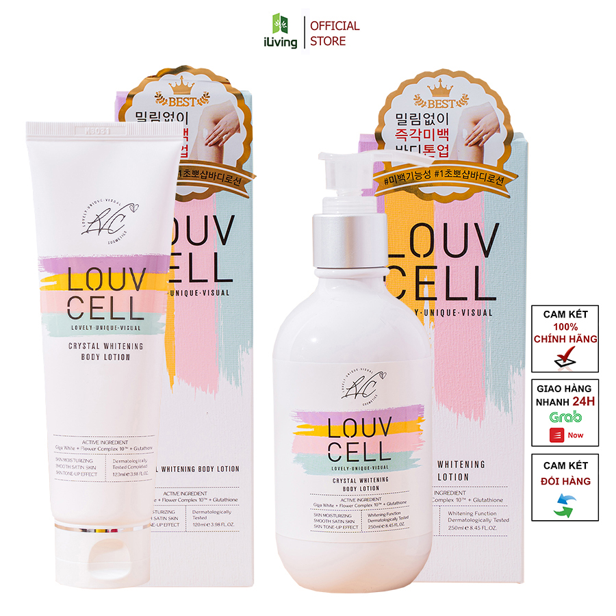 Kem Dưỡng Trắng Da Body Louv Cell Crystal Whitening Body Lotion 120Ml Và 250Ml Iliving - Loudtb