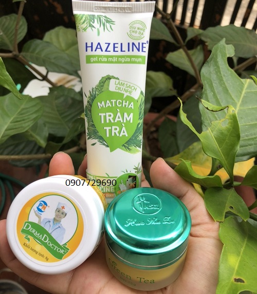 combo bộ 3 kem derma doctor + trà xanh + hazeline