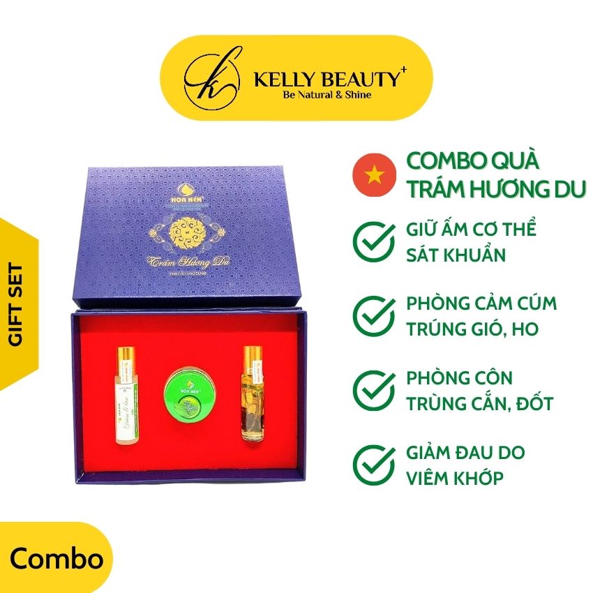 Combo Trám Hương Du Hoa Nén - Hỗ Trợ Giảm Cảm Ho Sổ Mũi Say Tàu Xe Phòng Muỗi Đốt | Kelly Beauty