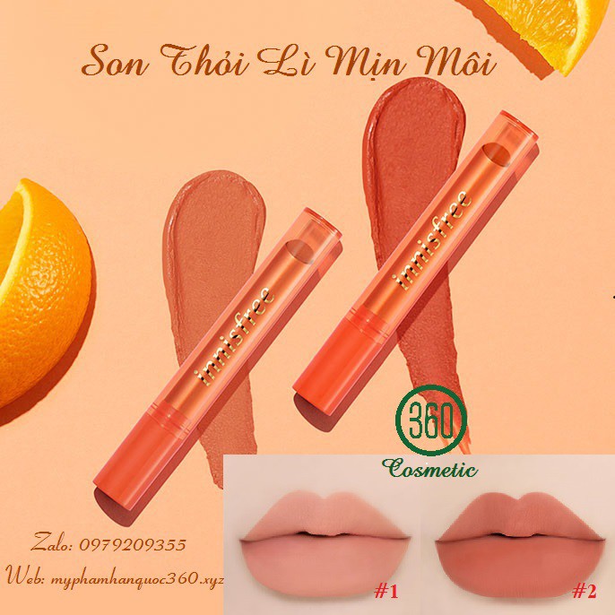 [Bản Giới Hạn] Son Thỏi Lì Mịn Mượt Nhẹ Môi Innisfree Orange Edition Smudge Blur Lipstick 095G Nhỏ Xinh Dễ Dàng Thoa Vào Góc Nhỏ Của Môi