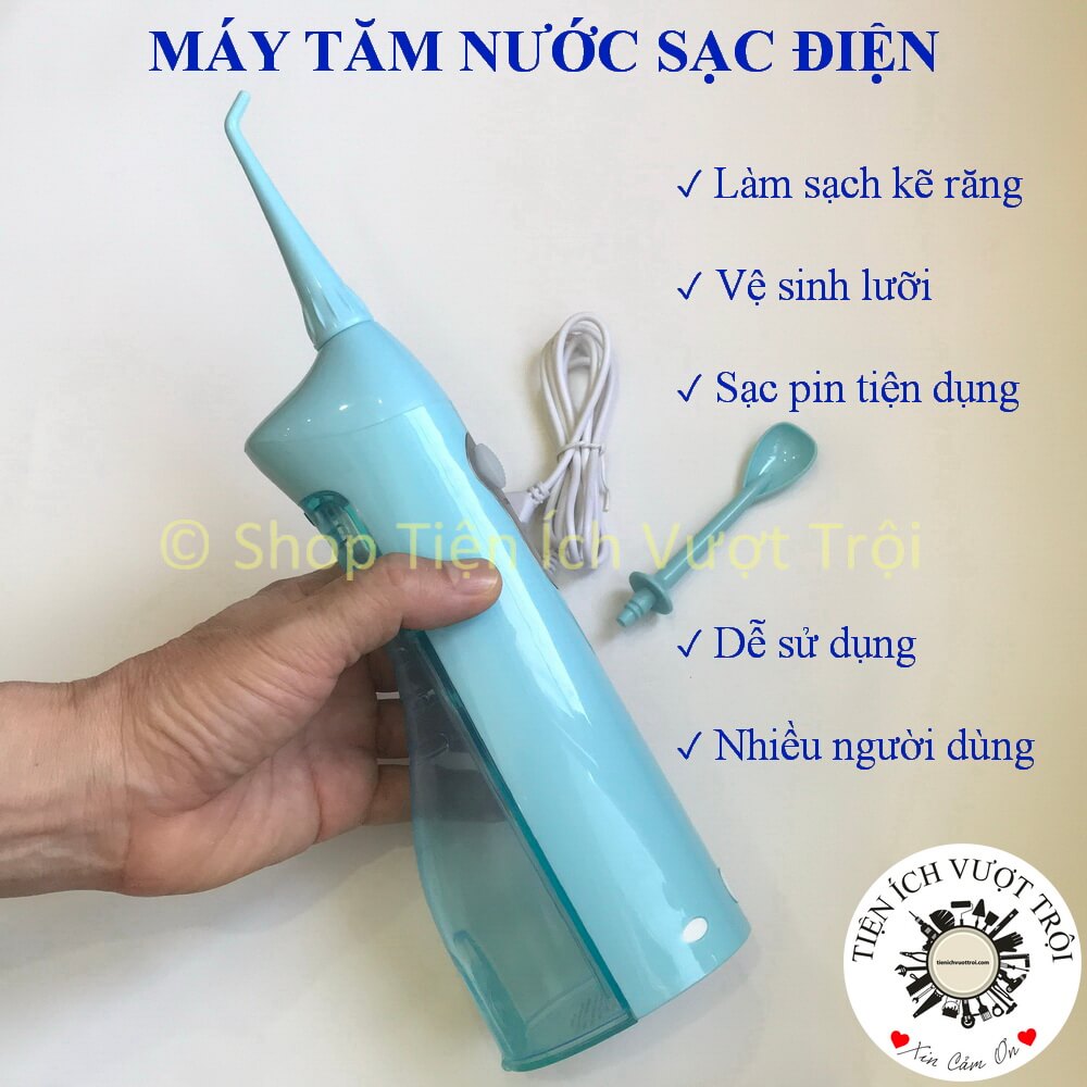 Tăm Nước Để Bàn Tăm Nước Động Cơ Điện Êm Ái Giúp Làm Sạch Khe Răng Chống Mảng Bám Phòng Ngừa Cao Răng Mát Xa Lợi Nướu - Tiện Ích Vượt Trội