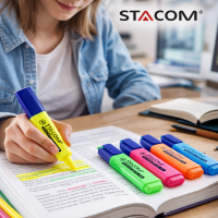Bút Dạ Quang STACOM Nhiều Màu - Màu Mực Tươi Sáng - HL108