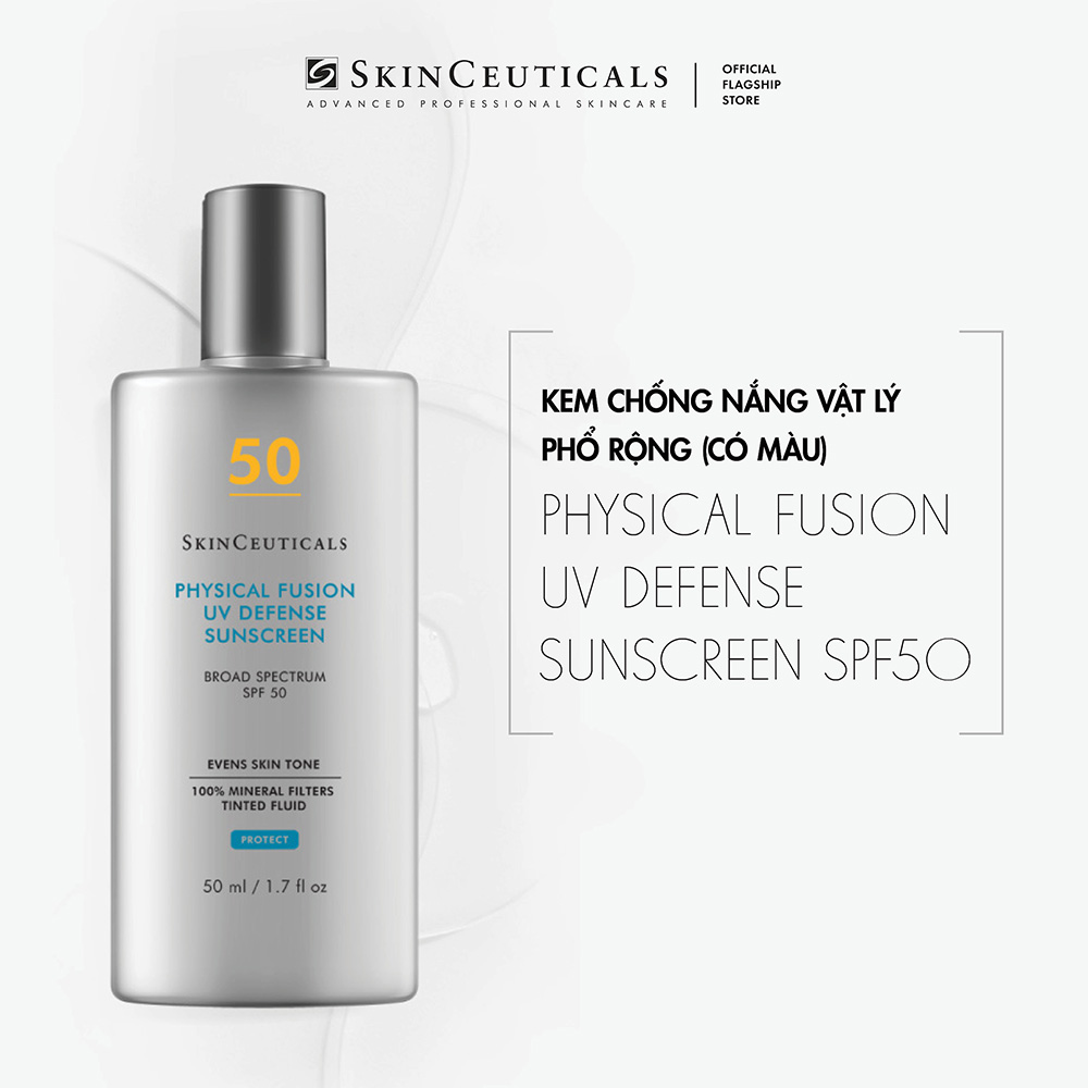 Kem chống nắng vật lý phổ rộng Skinceuticals Physical Fusion UV Defense SPF50 giúp bảo vệ da tối ưu 50ml