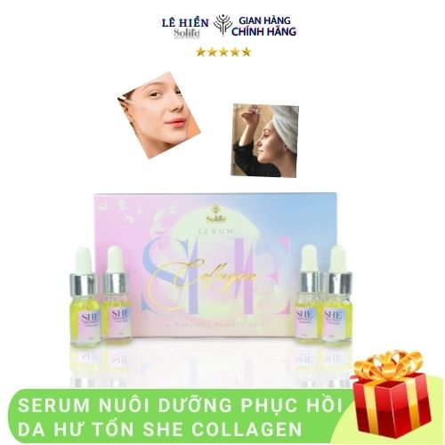 Bộ Serum Dưỡng Da She Treatment Collagen Solife. Căng Bóng Trắng Da Trẻ Hóa Sâu 20Ml + Tặng Máy Phun Sương Cầm Tay