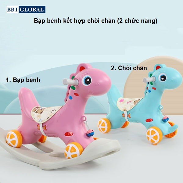 [ HÀNG CAO CẤP ] Ngựa Bập Bênh Cho Bé Yêu Xe Chòi Chân 2 in 1 Có Nhạc Siêu Dễ Thương